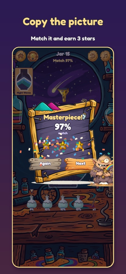 A finished jar scoring Masterpiece