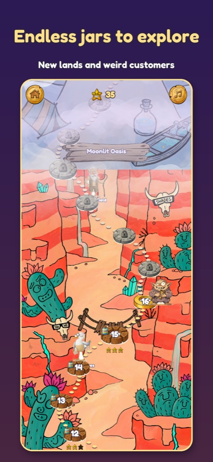The map of jars through the canyon